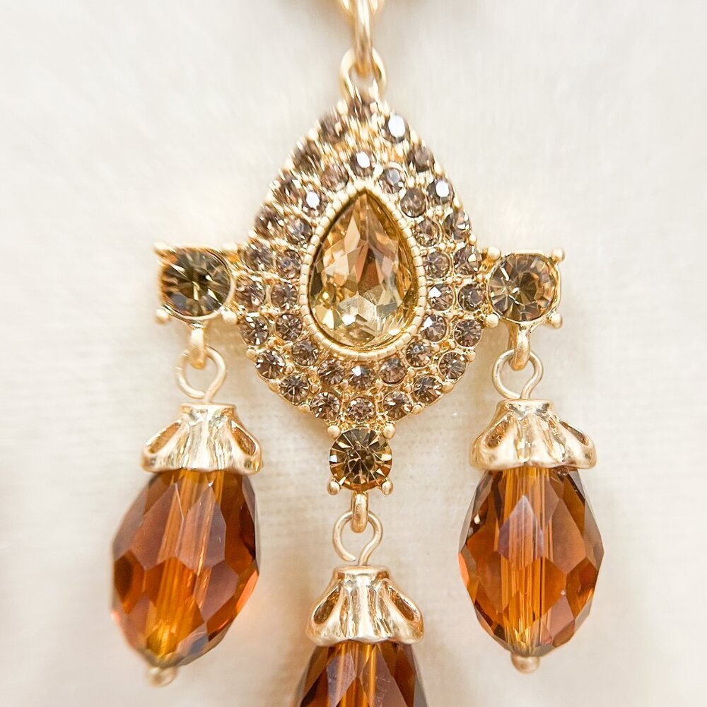 Teardrop Amber Earrings, Amber Drop Earrings, Baltic Gemstone Earrings - Picture 2 of 10